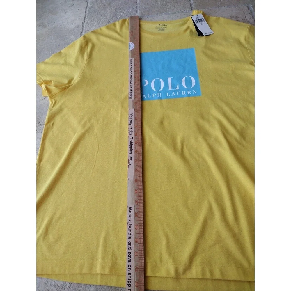 Polo Ralph Lauren‎ T-Shirt Man XXL Yellow Classic-Fit Polo Logo Short Sleeves